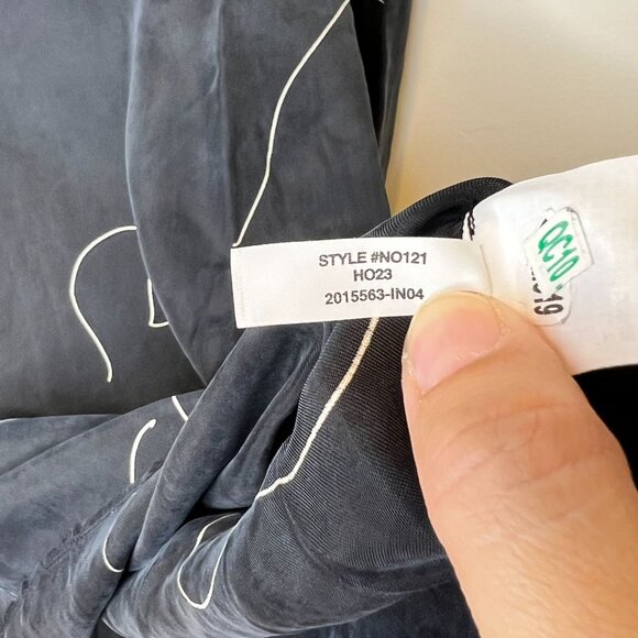 Madewell XS Black & White Floral Shift Mini Dress Long Sleeve NWT - Picture 6 of 6